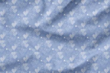 VORBESTELLUNG Allover Bokeh Hearts Bubble- Rauchblau