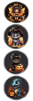 Vorbestellung * Happy Halloween* Panel - Cat- Orange