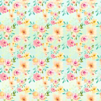 Bio Jersey Spring Flowers- Mint