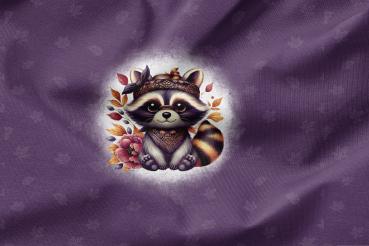 *Woodland Dreams* - Eigenproduktion -Waschbär - French Terry - EInzelpanel - 1