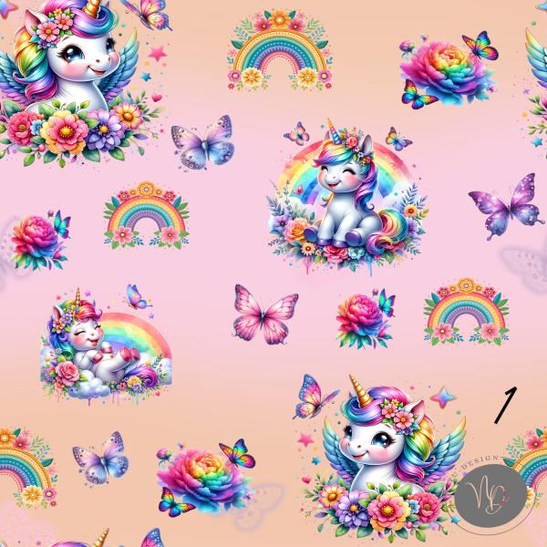 Digitales Stoffdesign - Rainbow Unicorn- 1