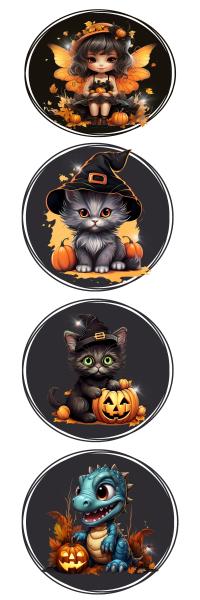 Vorbestellung * Happy Halloween* Panel - Cat- Orange