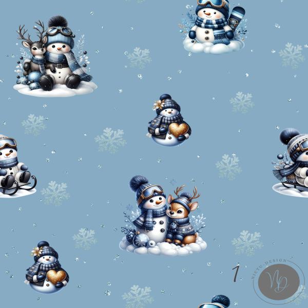 Digitales Stoffdesign - Snowman - 1