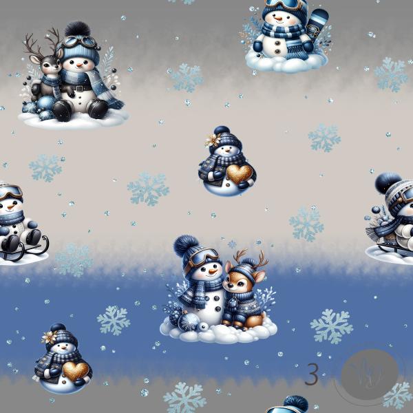 Digitales Stoffdesign - Snowman - 3