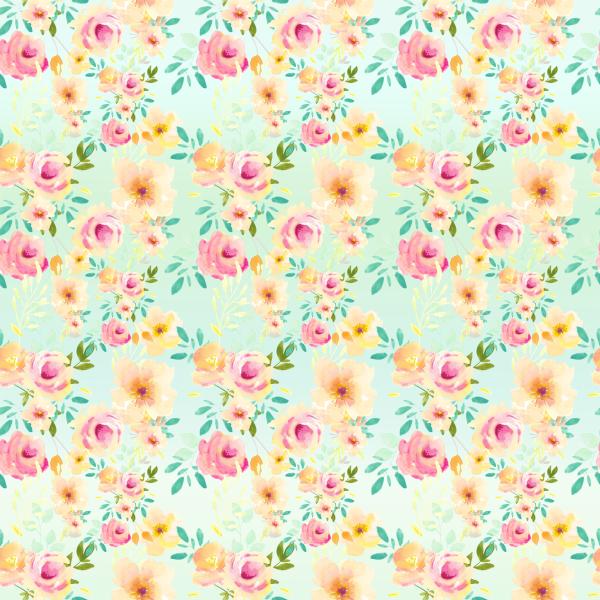 Bio Jersey Spring Flowers- Mint