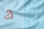 Vorbestellung * Mama Unicorn mit Baby - Eigenproduktion - Babyblau Bohek Herzen