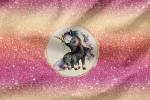Vorbestellung * Baby Black Unicorn* Panel - Eigenproduktion -Ombre Fake Glitter