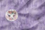 Vorbestellung * Cute Flower Unicorn * Panel - Eigenproduktion - Washed Denim Lightpurple