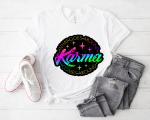 Bügelbild - Karma - Glitter - Schwarzer Hintergrund