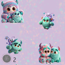 Digitales Stoffdesign - Cute Monster - 2
